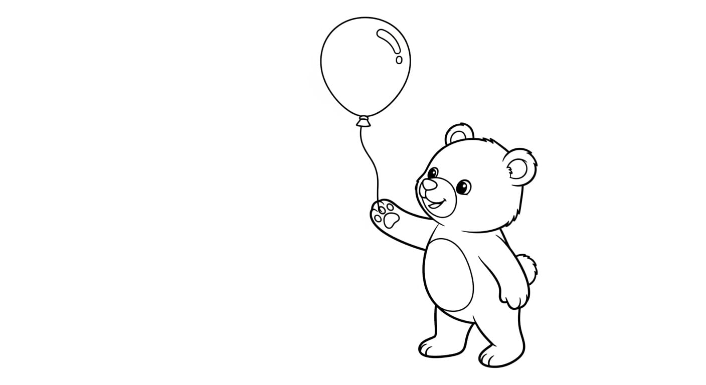 Tải về tranh tô màu bóng bay cho bé