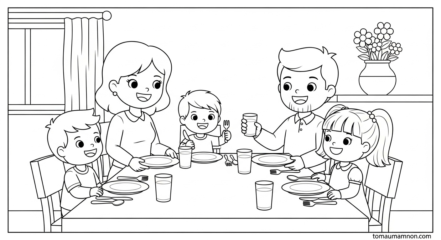 Hoạt động sáng tạo với tranh tô màu cái bàn