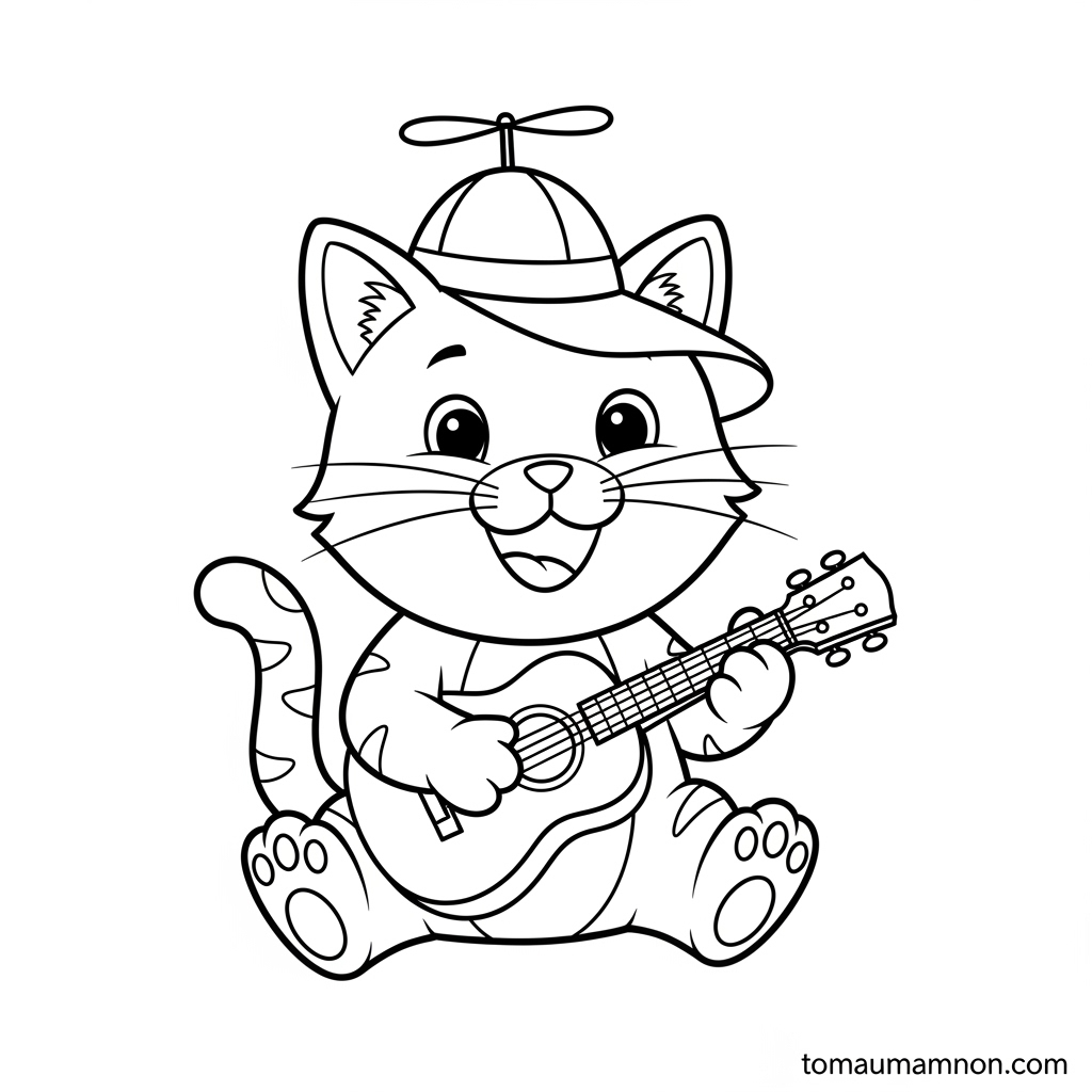 Tranh tô màu nhiều nhạc cụ khác nhau