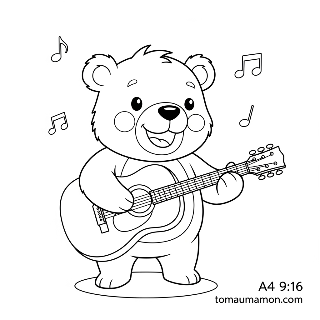 Tranh tô màu cây đàn guitar đẹp