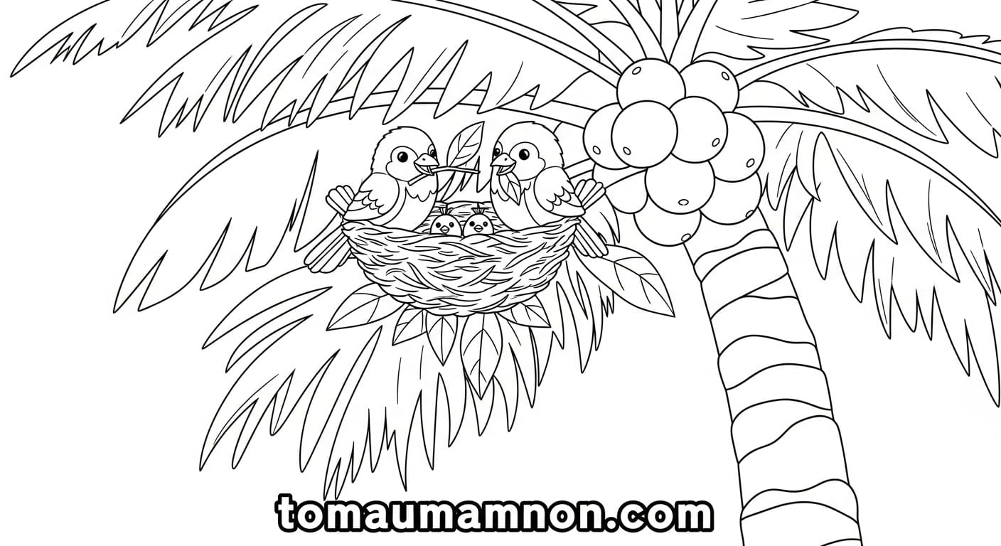 Cây dừa tươi mát