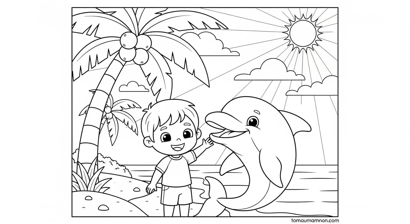 Cây dừa và bầu trời xanh