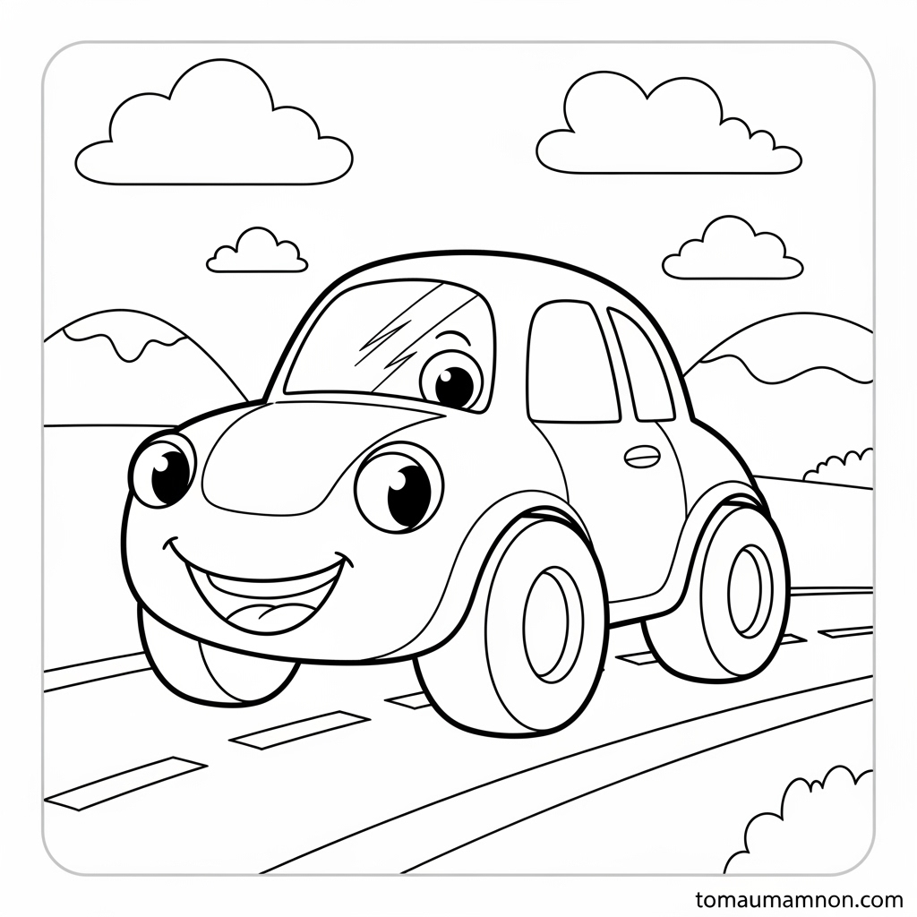 Tranh tô màu chiếc xe cảnh sát