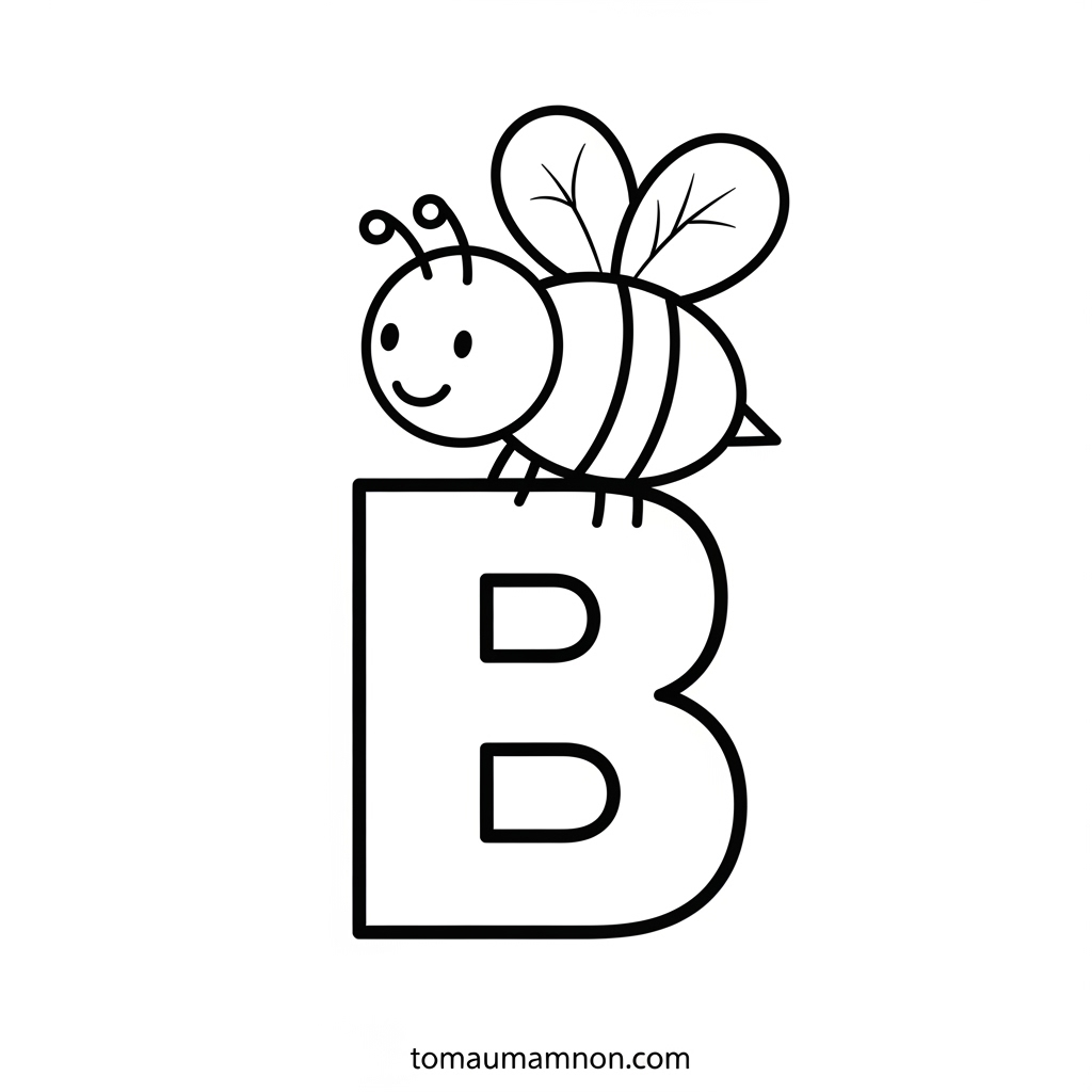 Tải Ngay Tranh Tô Màu Chữ B Miễn Phí Cho Bé Mầm Non Tranh tô màu chữ B cùng chú Bướm xinh xắn