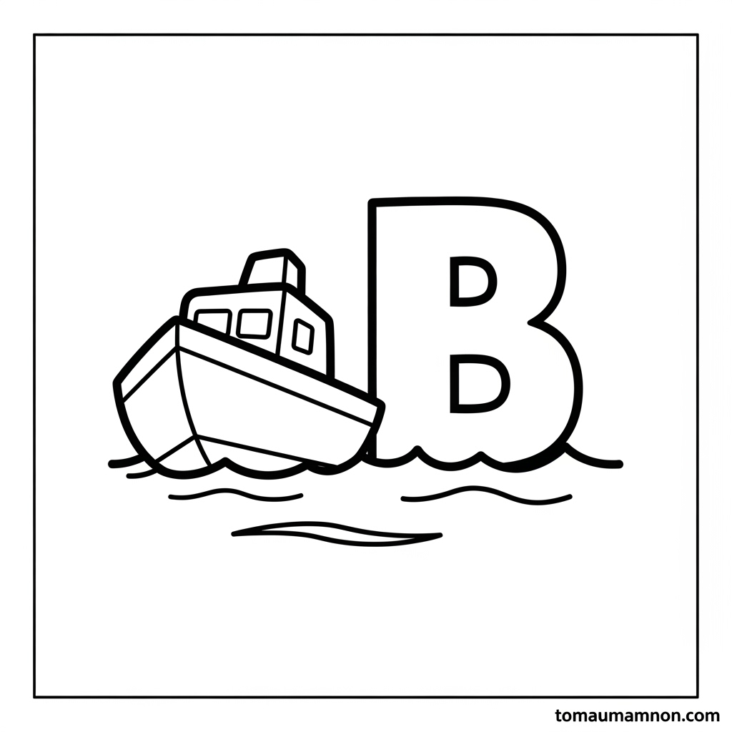 Tải Ngay Tranh Tô Màu Chữ B Miễn Phí Cho Bé Mầm Non Bé rèn kỹ năng vận động tinh qua tô chữ B