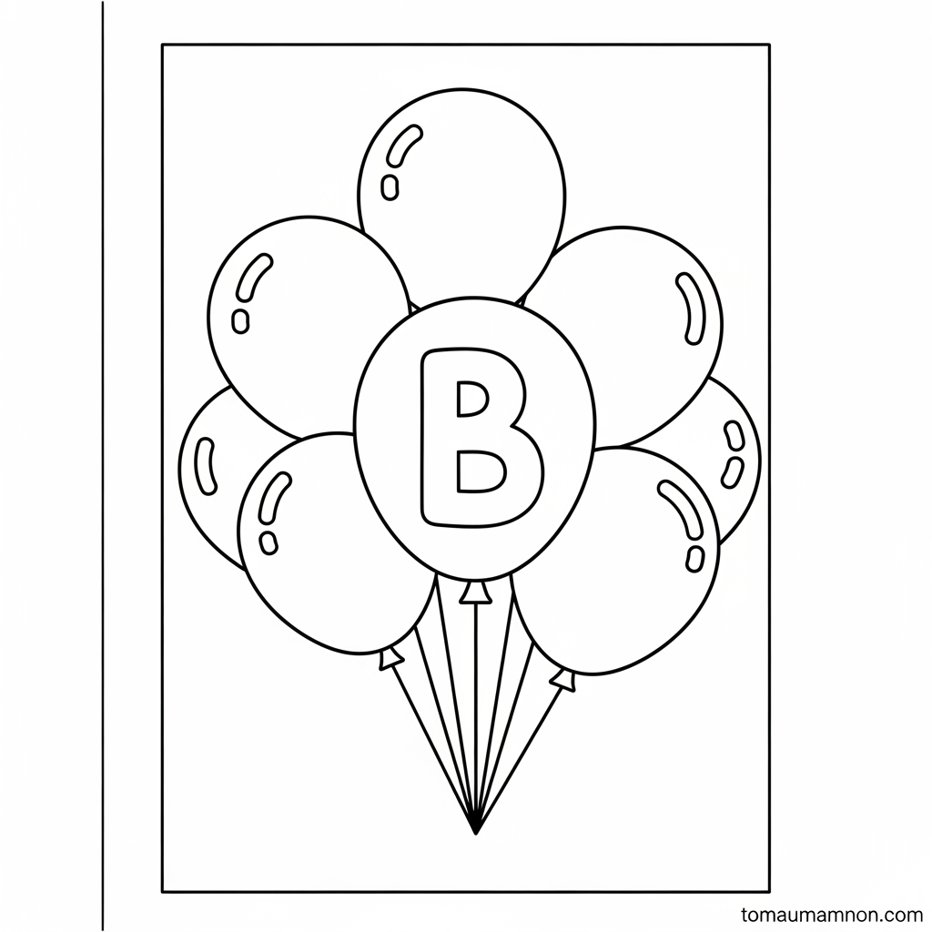 Tải Ngay Tranh Tô Màu Chữ B Miễn Phí Cho Bé Mầm Non Tranh tập tô chữ B giúp bé phát triển tư duy