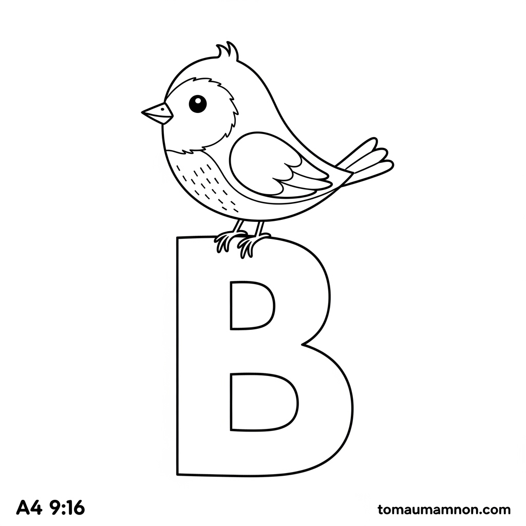 Tải Ngay Tranh Tô Màu Chữ B Miễn Phí Cho Bé Mầm Non Tải và in tranh tô màu chữ B chất lượng cao
