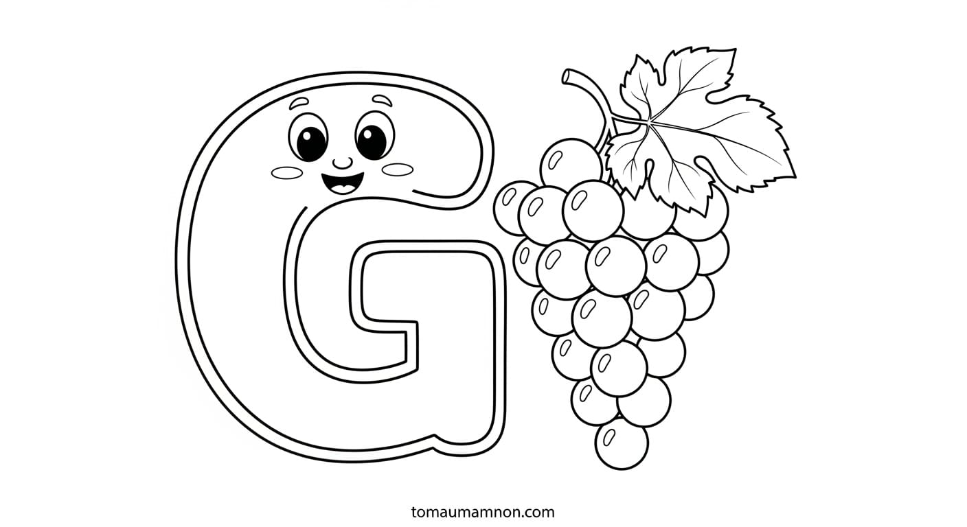 Chữ G đầy màu sắc do bé tô