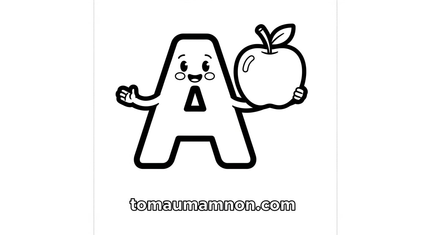 Bé đang tô chữ A