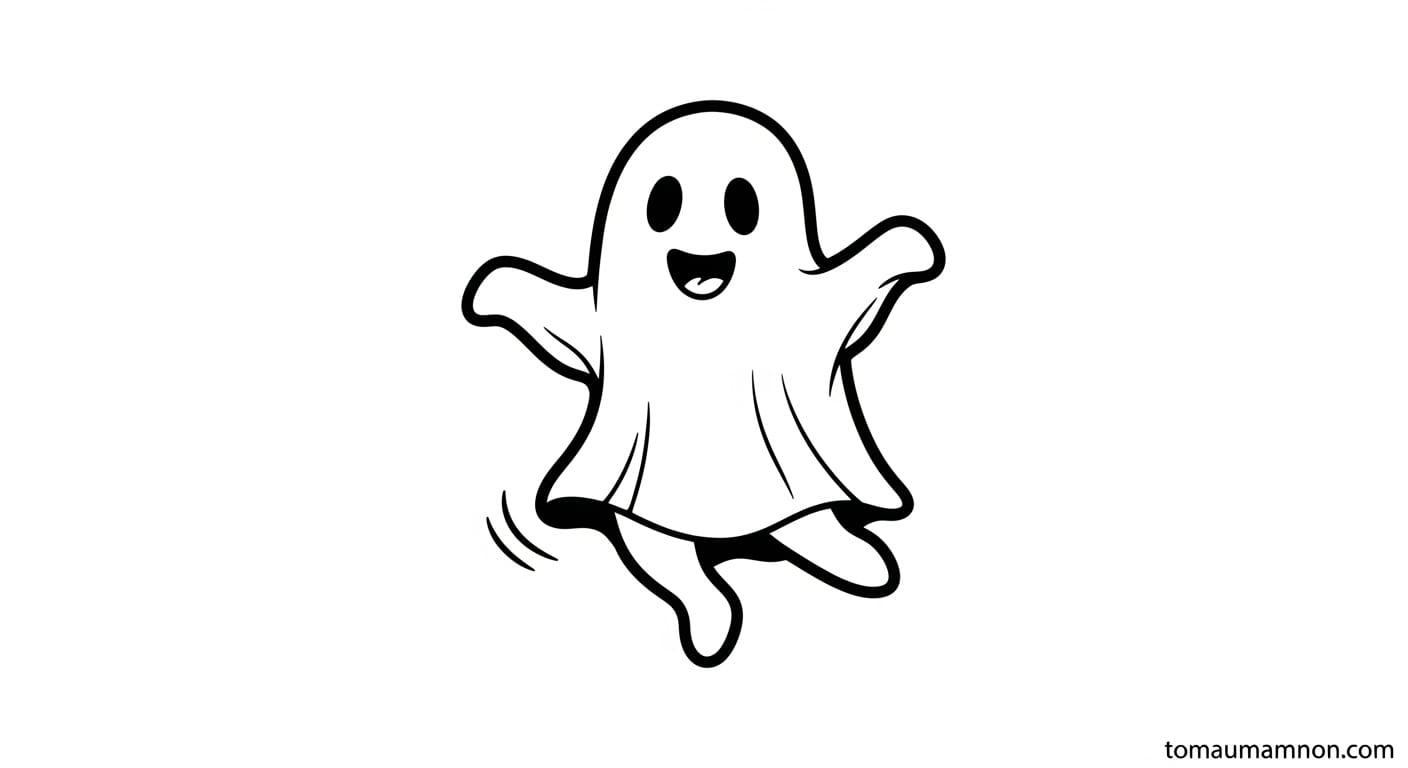 Tô Màu Con Ma Con ma với biểu cảm ngạc nhiên
