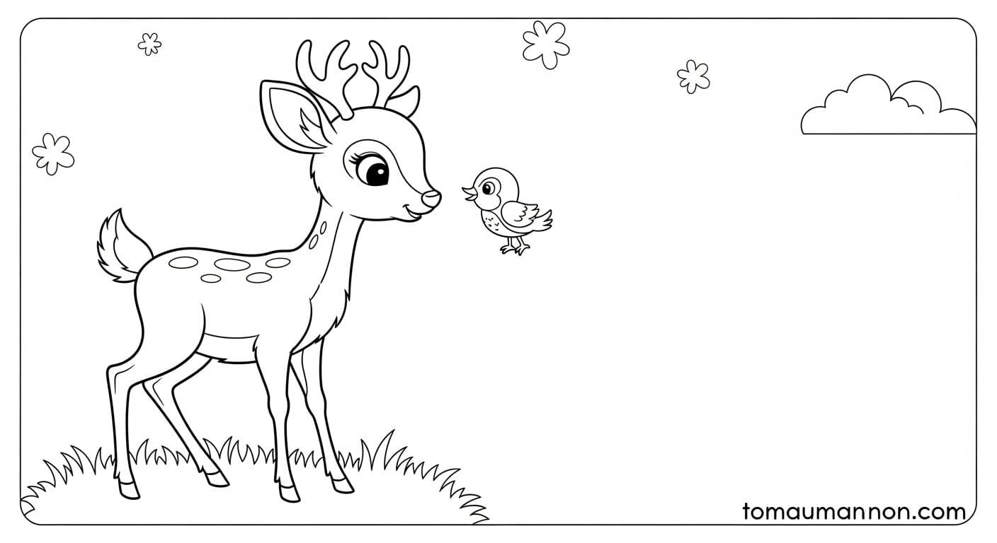 Tô Màu Con Nai Tranh tô màu chú nai Bambi ngộ nghĩnh