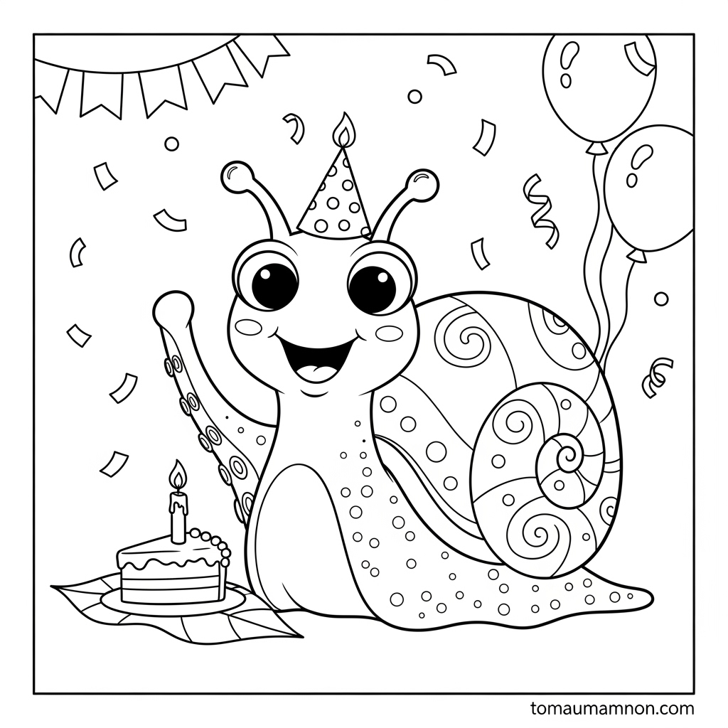 Tải Tranh Tô Màu Con Ốc Sên Miễn Phí Cho Bé Mầm Non Hình tô màu con ốc sên đơn giản cho bé