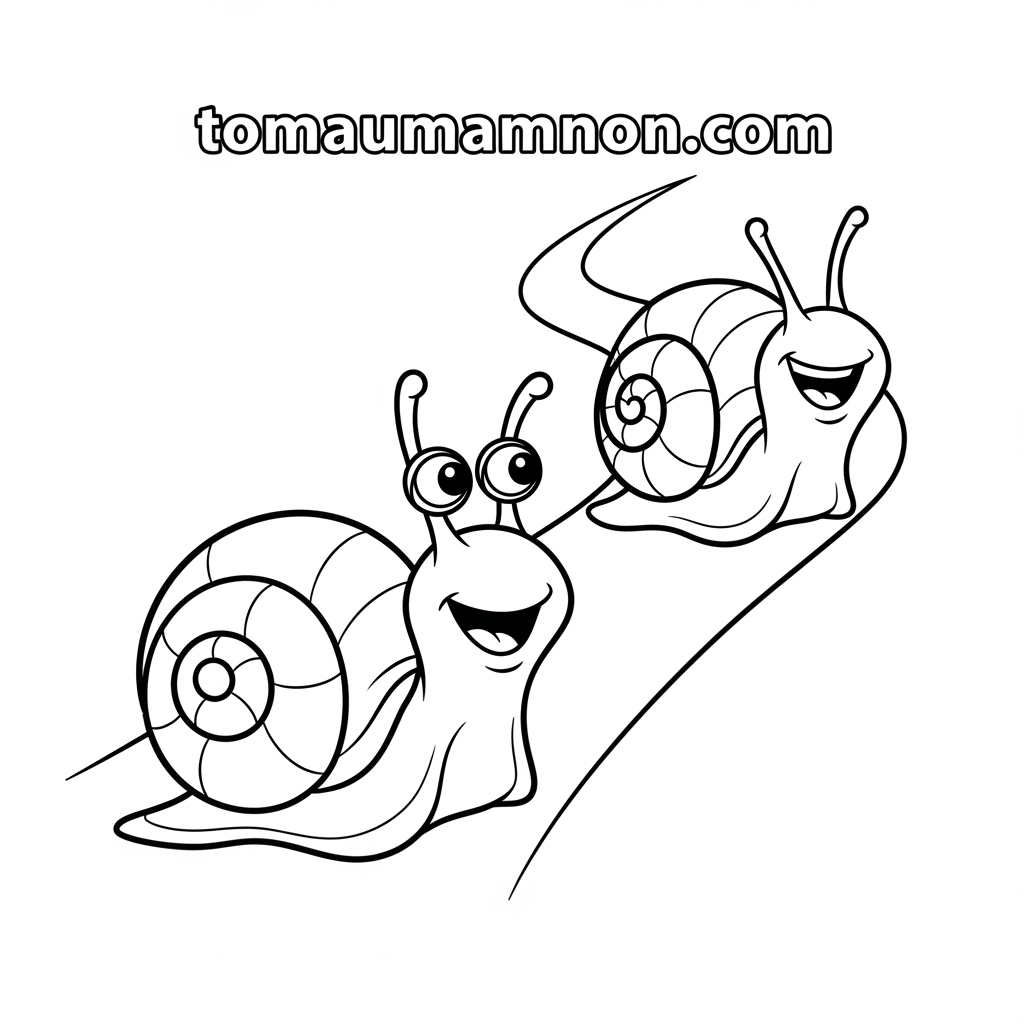 Tải Tranh Tô Màu Con Ốc Sên Miễn Phí Cho Bé Mầm Non Khám phá vỏ xoắn của ốc sên qua tranh tô màu