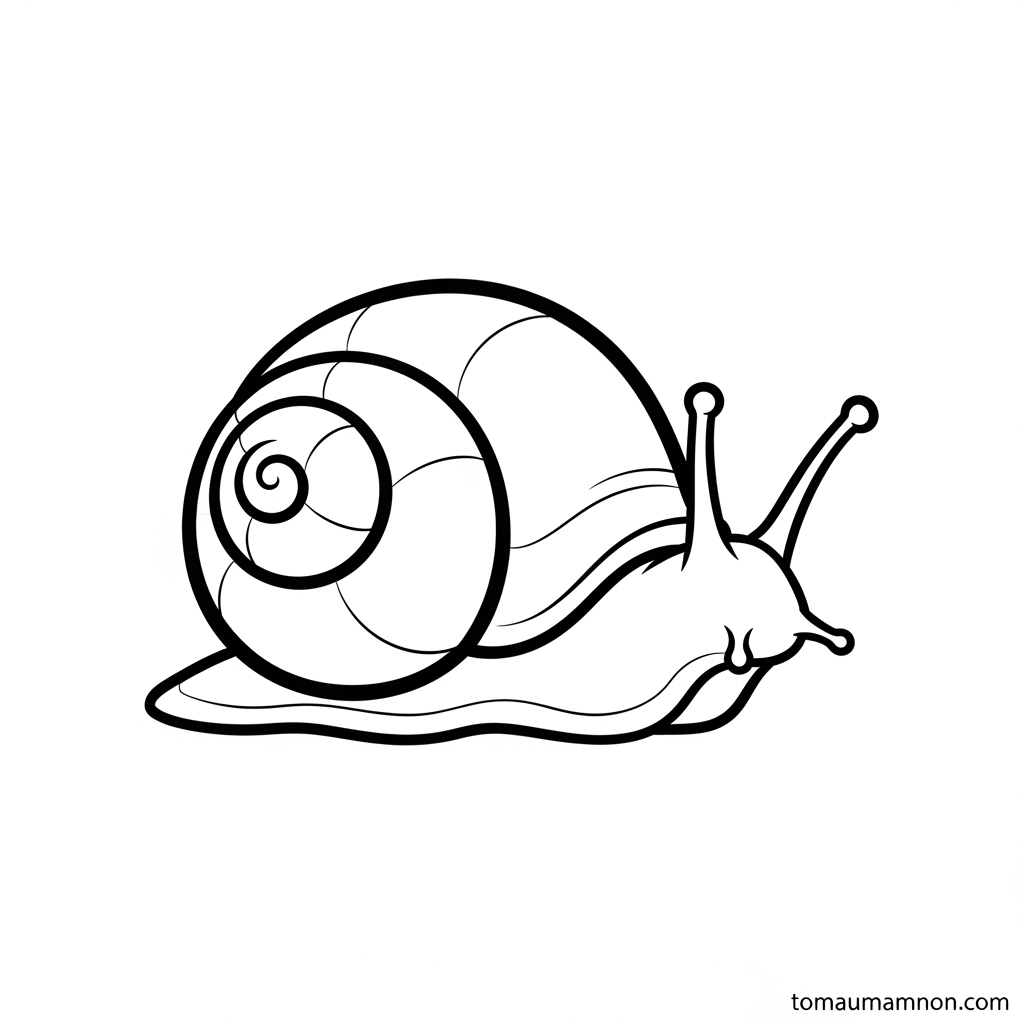 Tải Tranh Tô Màu Con Ốc Sên Miễn Phí Cho Bé Mầm Non Bé tô màu con ốc sên với bút chì màu
