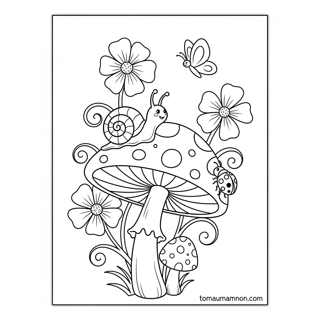 Tải Tranh Tô Màu Con Ốc Sên Miễn Phí Cho Bé Mầm Non Tranh tô màu ốc sên và côn trùng khác