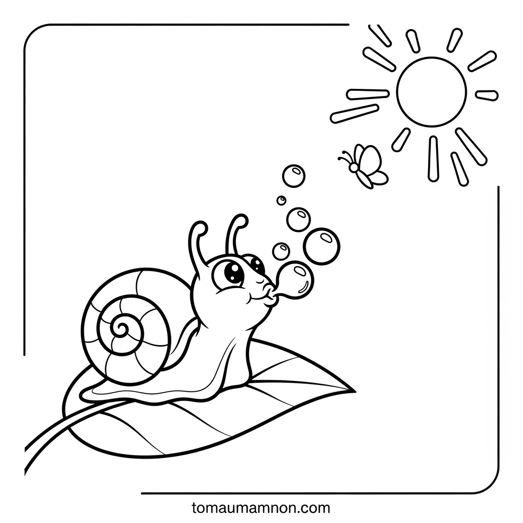 Tải Tranh Tô Màu Con Ốc Sên Miễn Phí Cho Bé Mầm Non Tranh tô màu con ốc sên cùng bạn bè