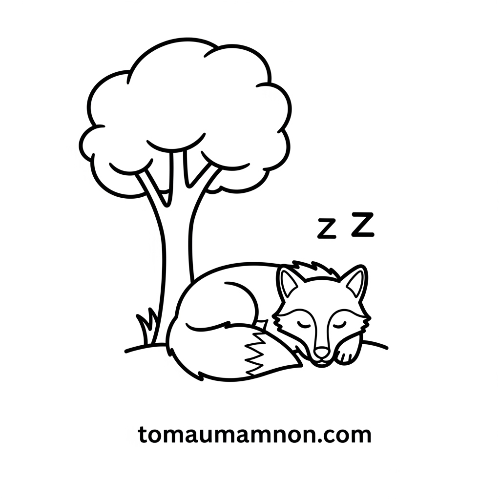 Tranh tô màu sói dễ thương cho bé