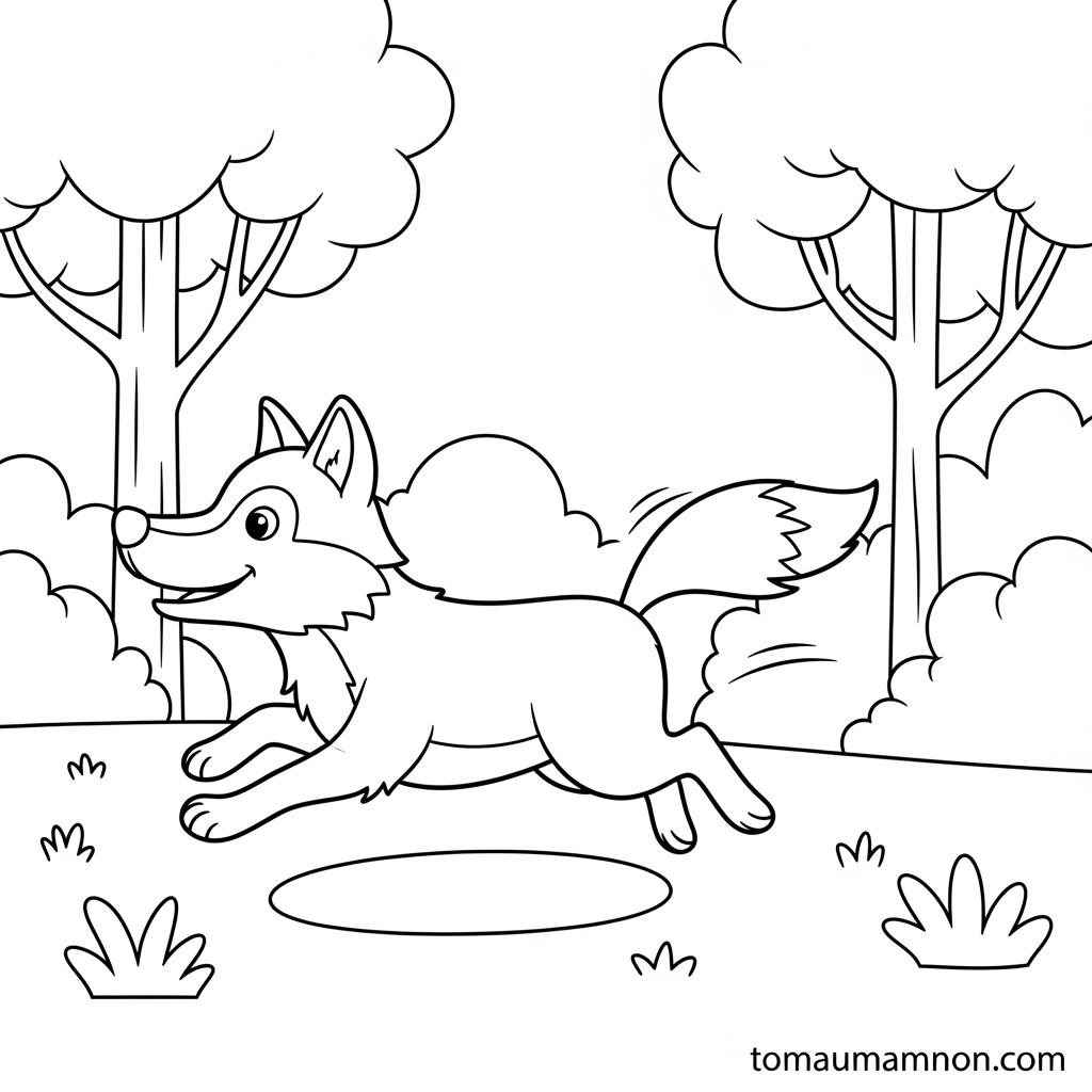 Tranh tô màu sói giúp bé phát triển tư duy