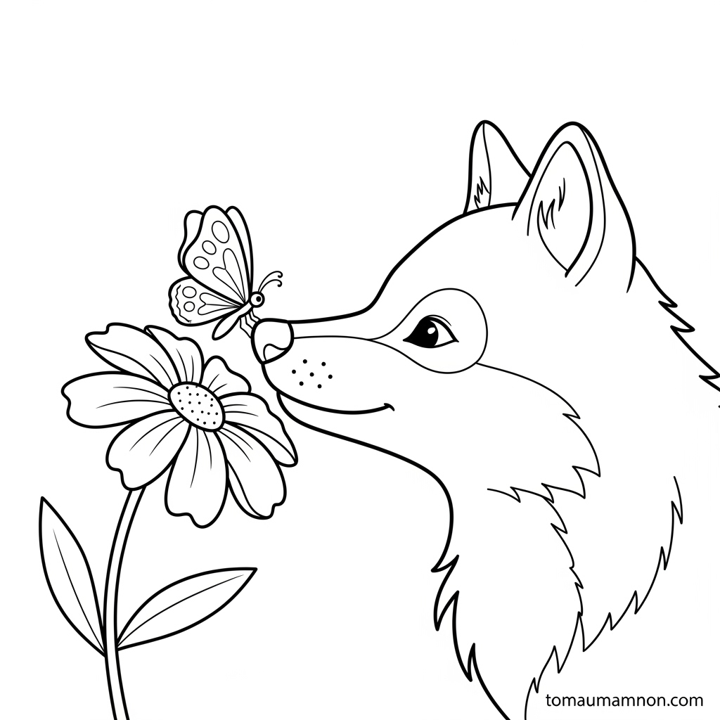 Sói xám trong rừng tô màu