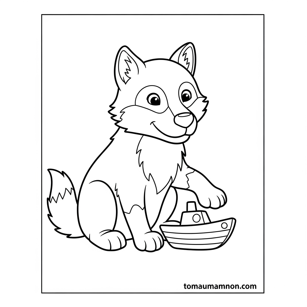 Tranh tô màu sói và truyện cổ tích