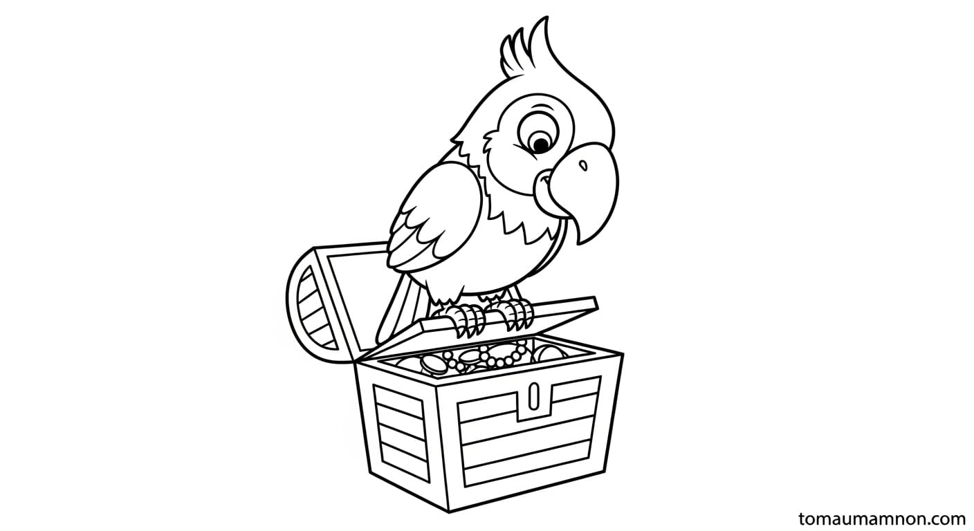 Tô màu vẹt đuôi dài sặc sỡ