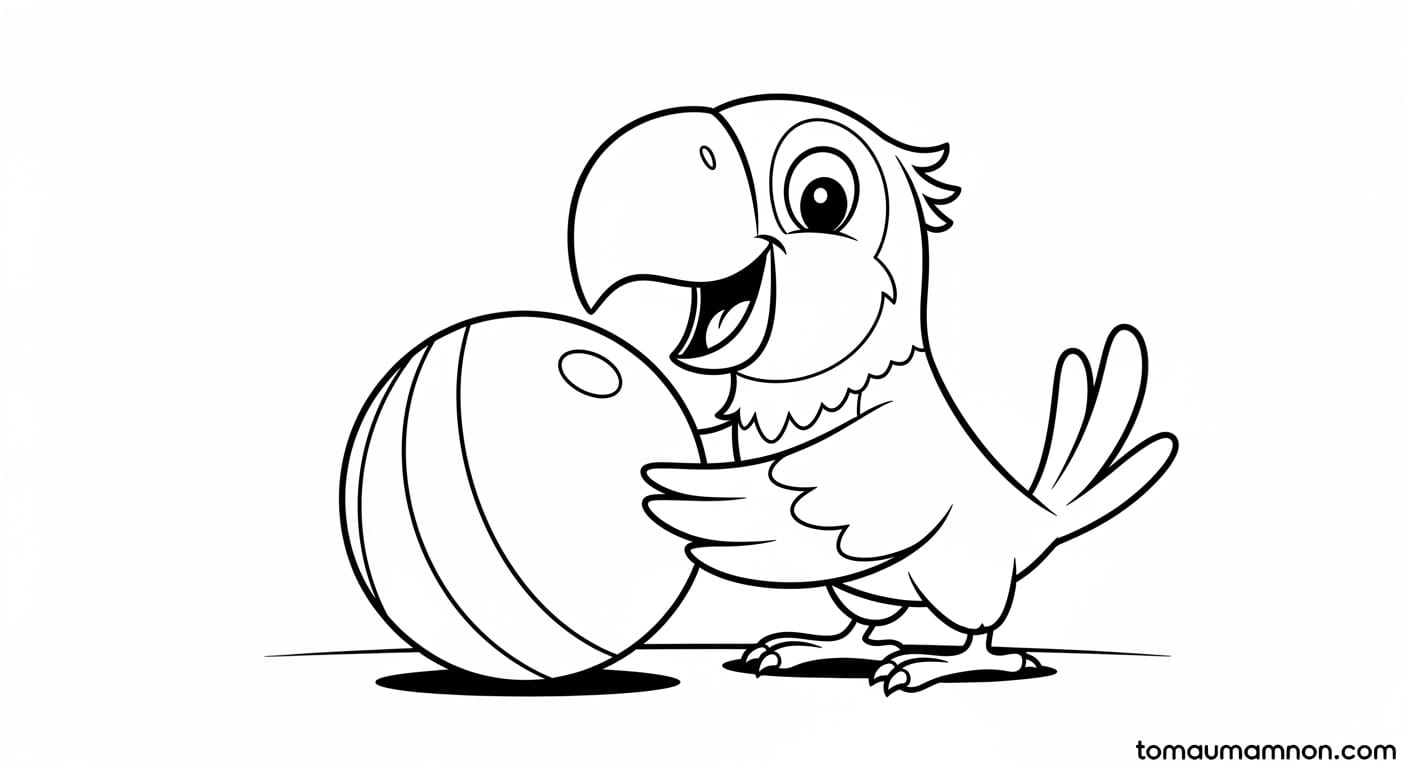 Hình tô màu vẹt Macaw