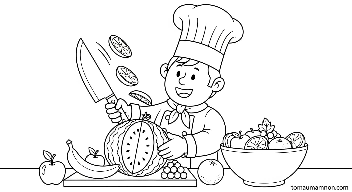 Đầu bếp với nồi hầm