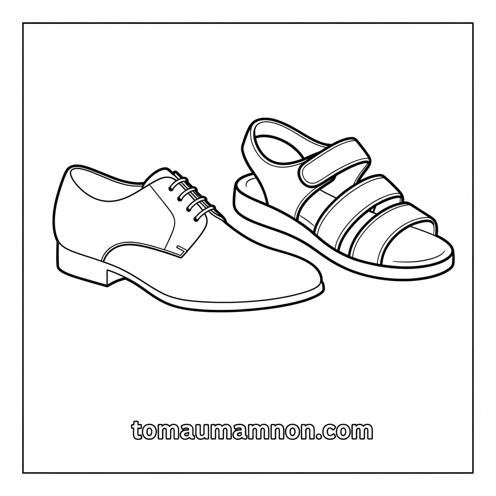 Tranh tô màu giày cao gót điệu đà cho bé
