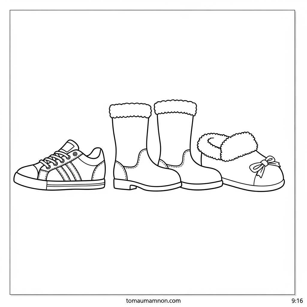 Tô màu giày giúp bé phát triển kỹ năng vận động tinh