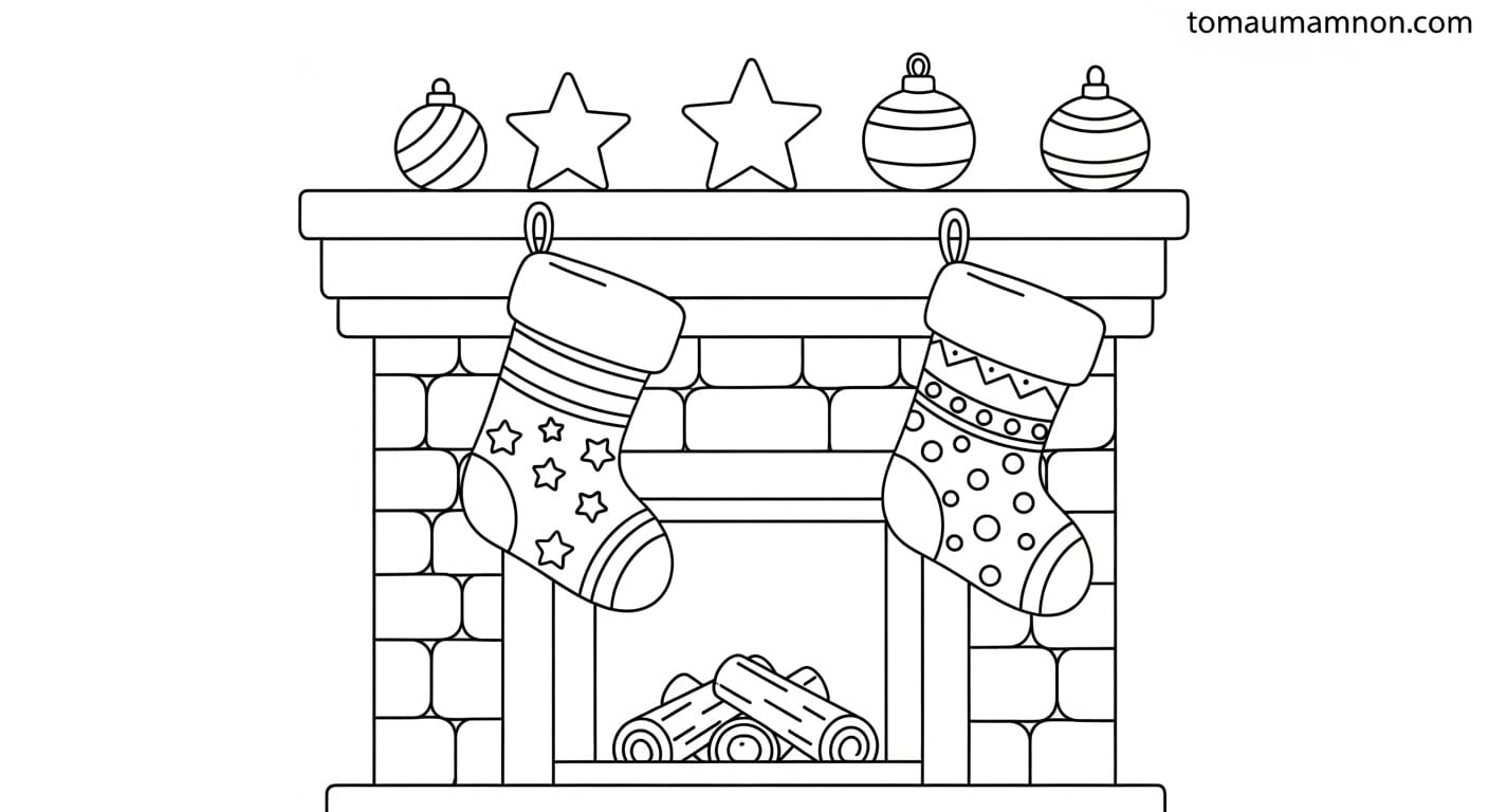 Tô Màu Giáng Sinh ngôi nhà gừng