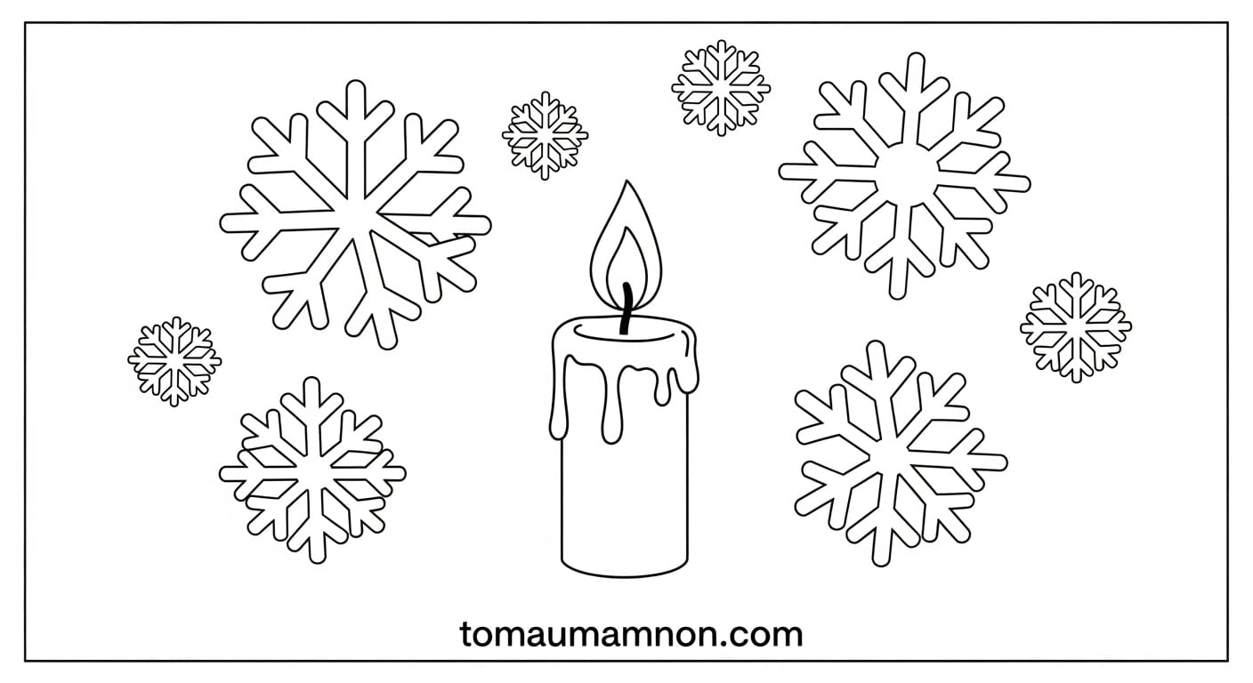 Tô Màu Giáng Sinh bông tuyết lấp lánh