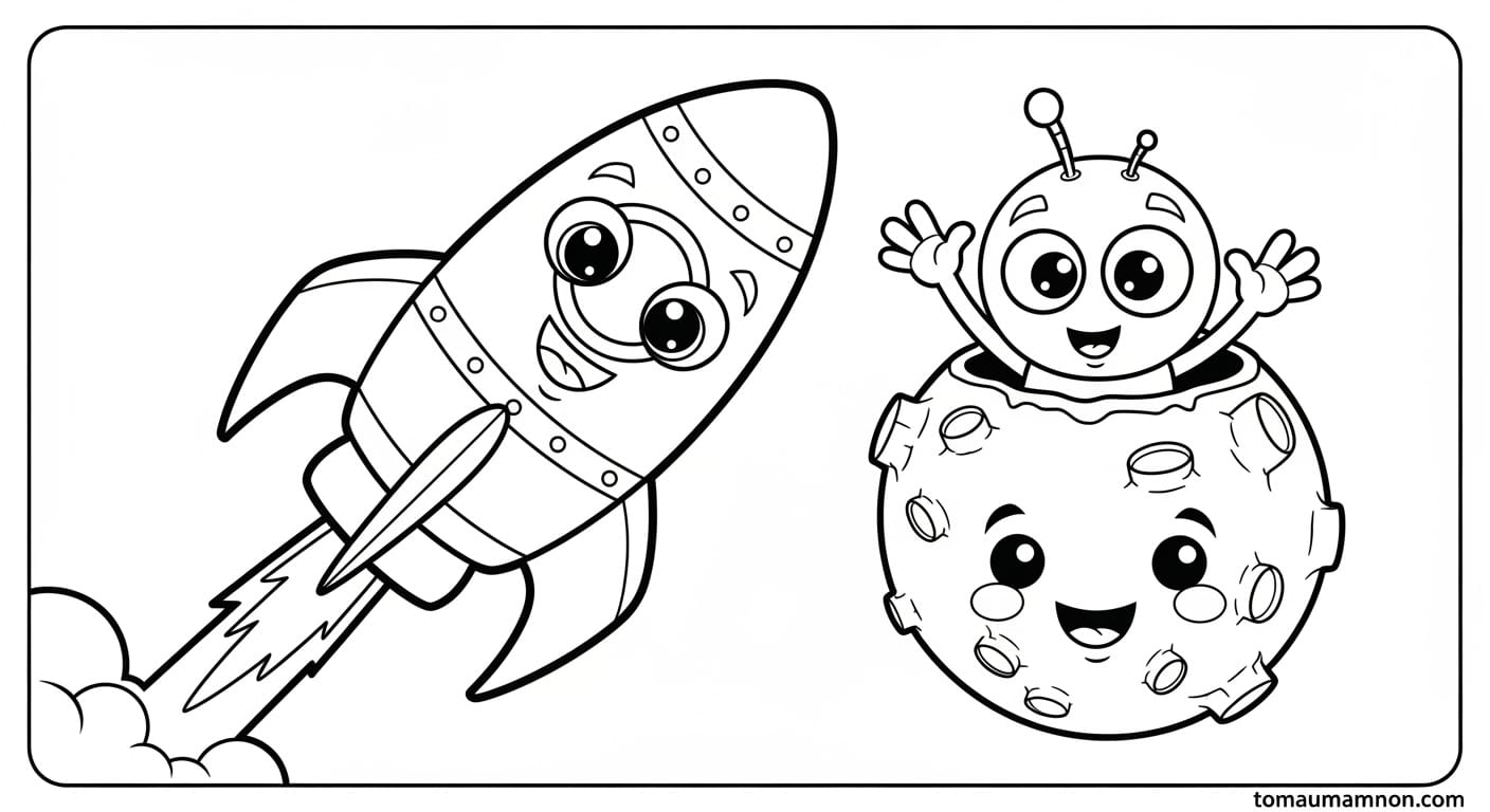 Tô Màu Hành Tinh Sao Thổ với vành đẹp mắt