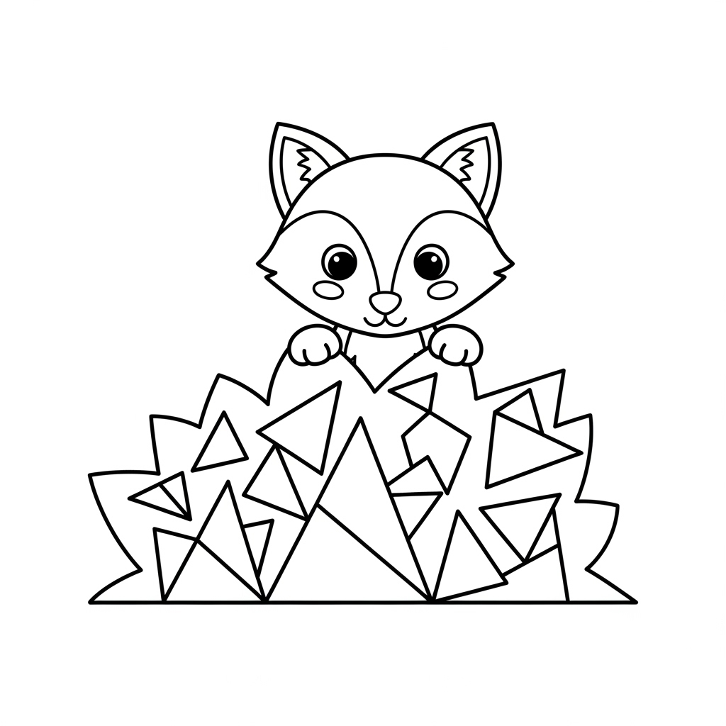 Học liệu mầm non với tranh tô màu tam giác