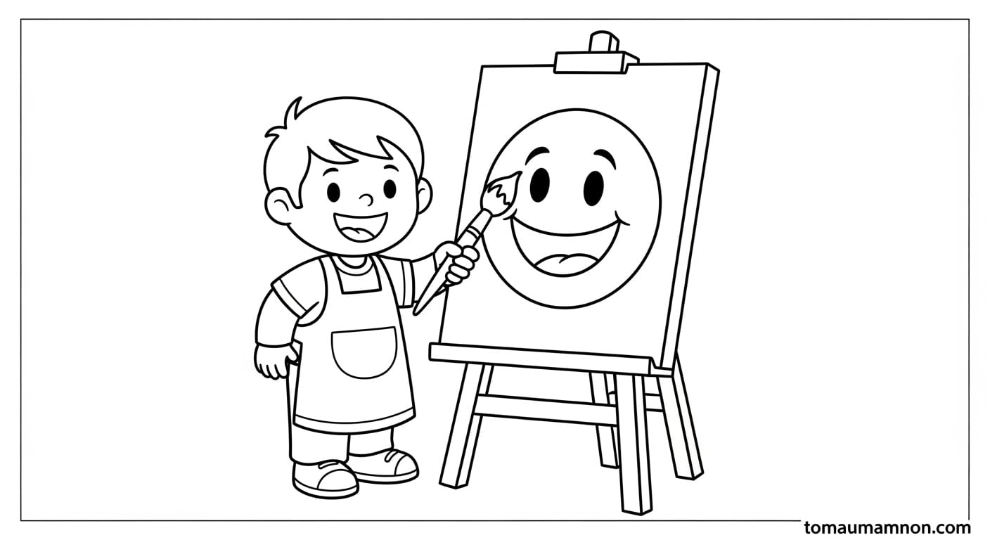 Tô Màu Khuôn Mặt Tô màu khuôn mặt bé gái tóc bím