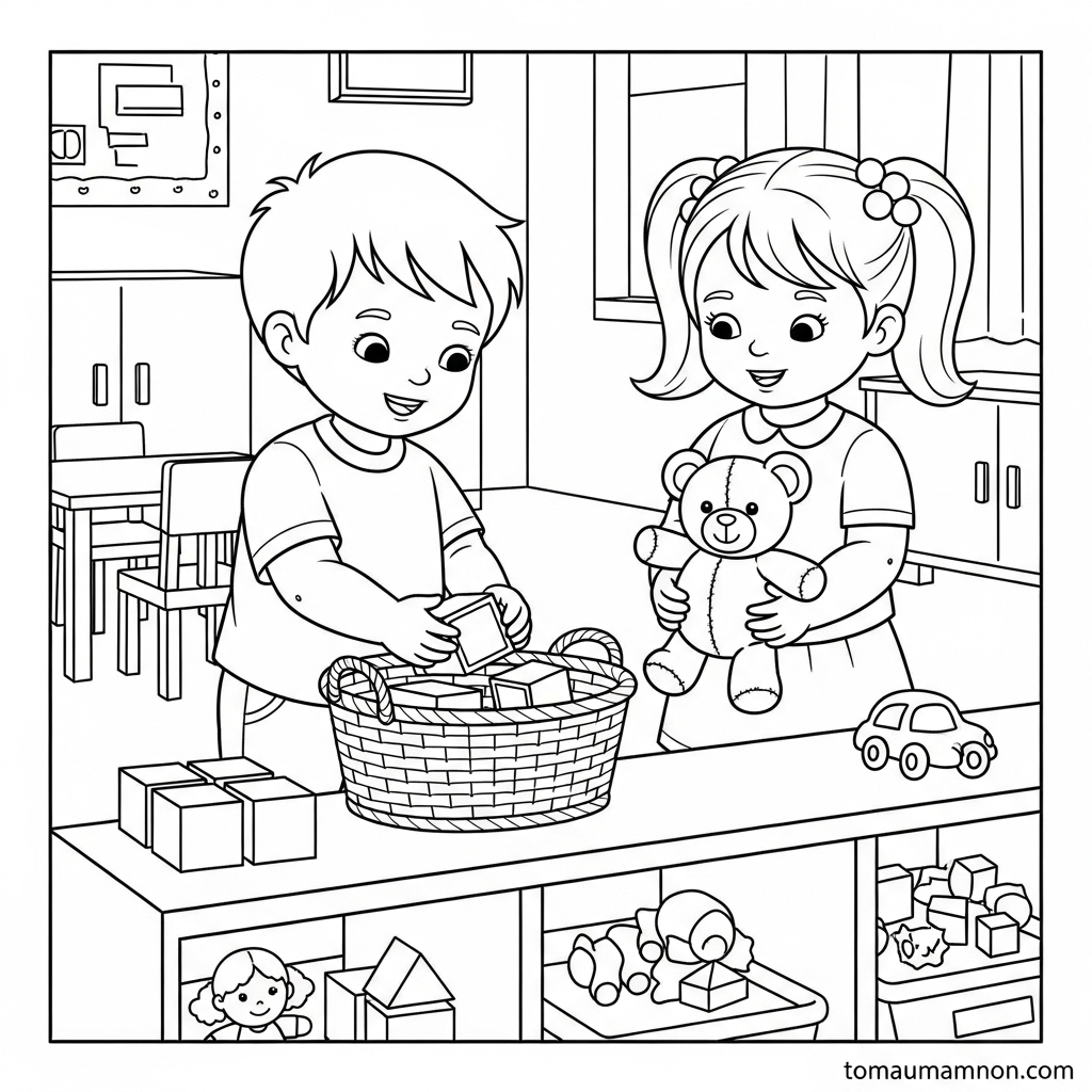 Tải Tranh Tô Màu Lớp Học Miễn Phí Cho Bé Mầm Non Tải miễn phí tranh tô màu lớp học