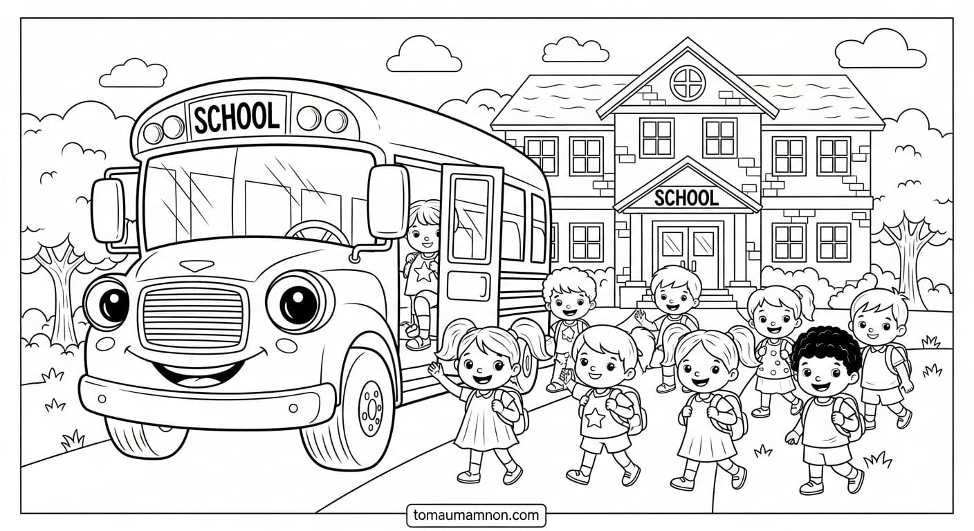 Tô Màu Ngôi Trường tranh tô màu ngôi trường 1