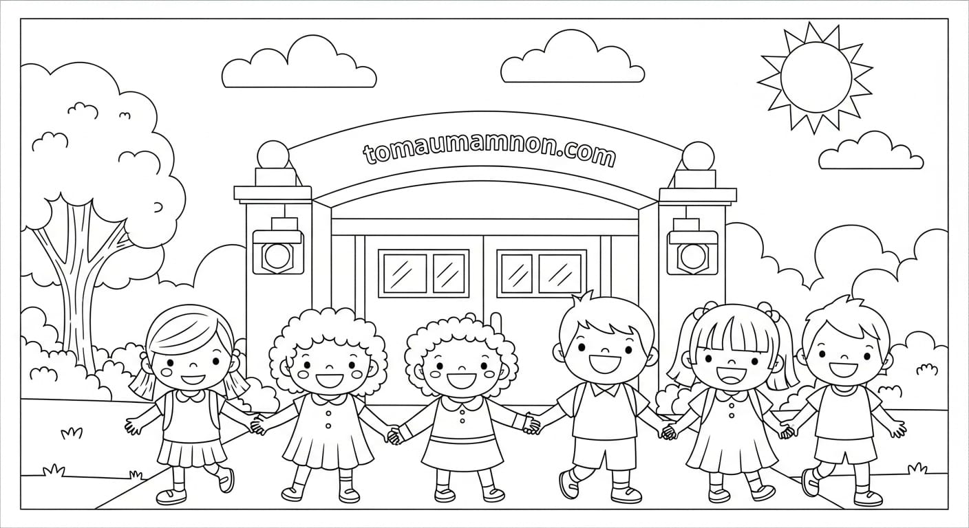 Tô Màu Ngôi Trường tranh tô màu ngôi trường 2