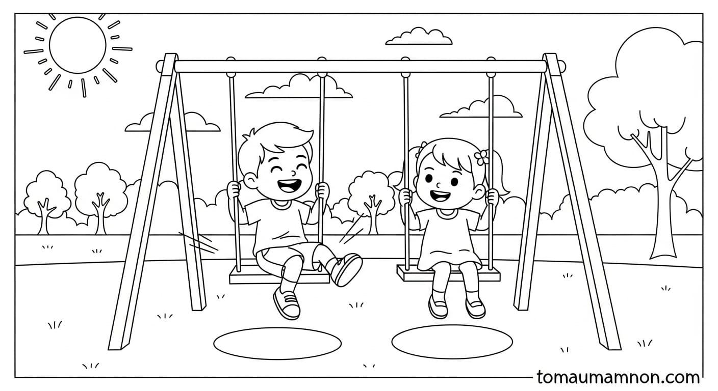 Tô Màu Ngôi Trường tranh tô màu ngôi trường 4