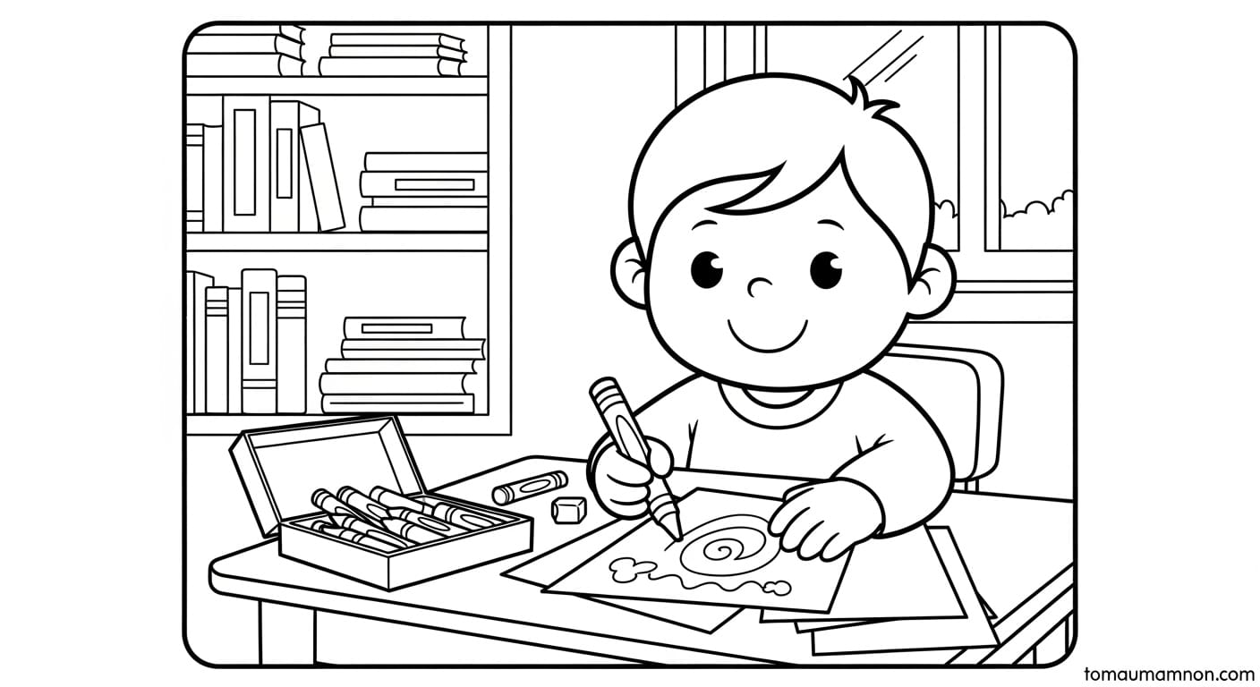 Tô Màu Ngôi Trường tranh tô màu ngôi trường 5