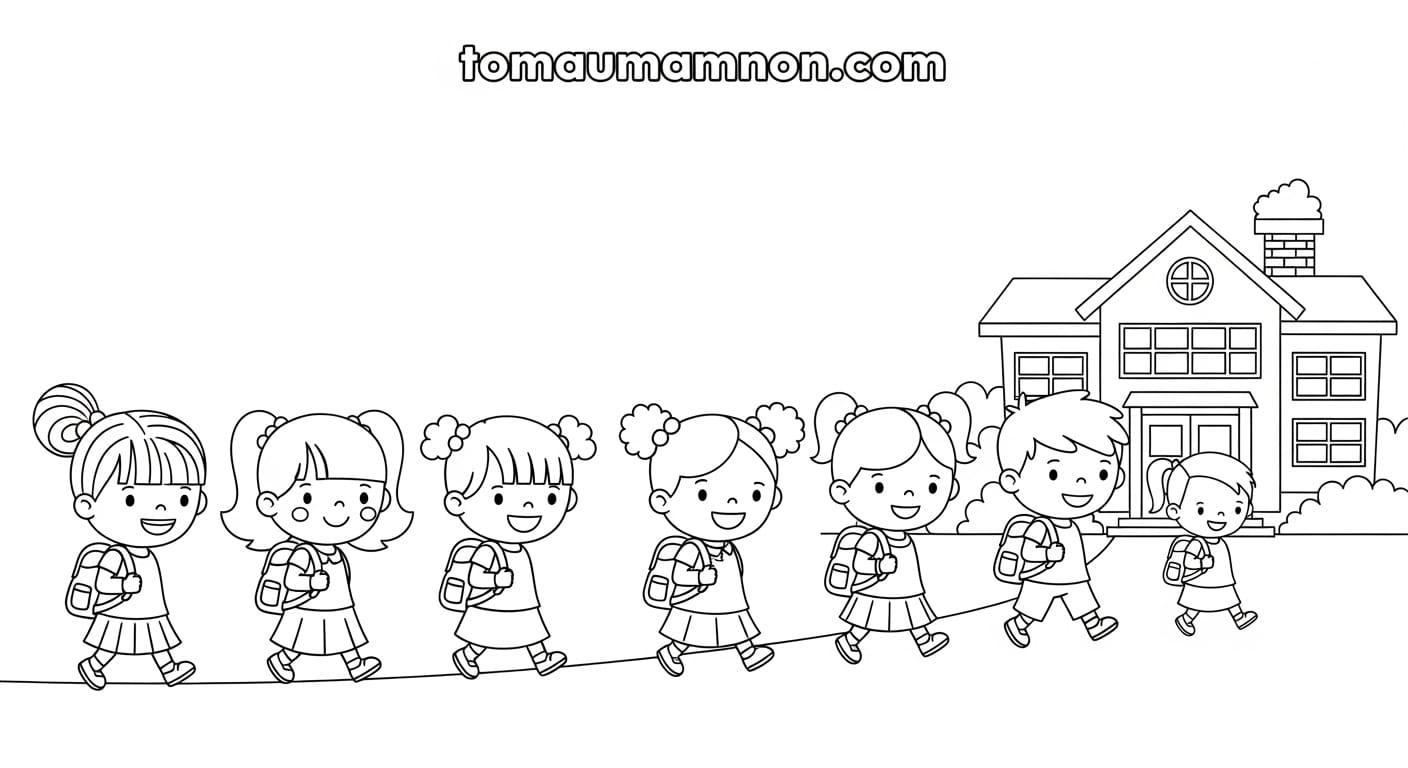 Tô Màu Ngôi Trường tranh tô màu ngôi trường 7