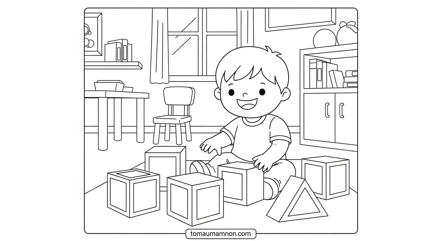 Tô Màu Ngôi Trường tranh tô màu ngôi trường