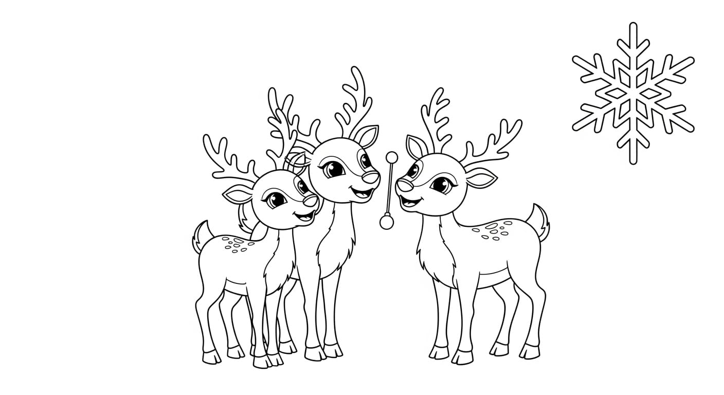 Tô Màu Ông Già Noel Và Con Tuần Lộc Ông già Noel phát quà cùng tuần lộc