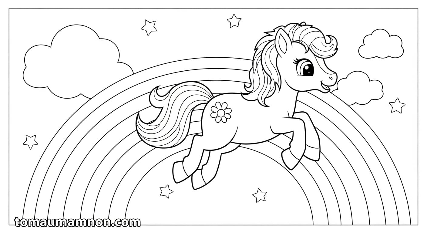 Bộ sưu tập tranh tô màu Pony Cầu Vồng