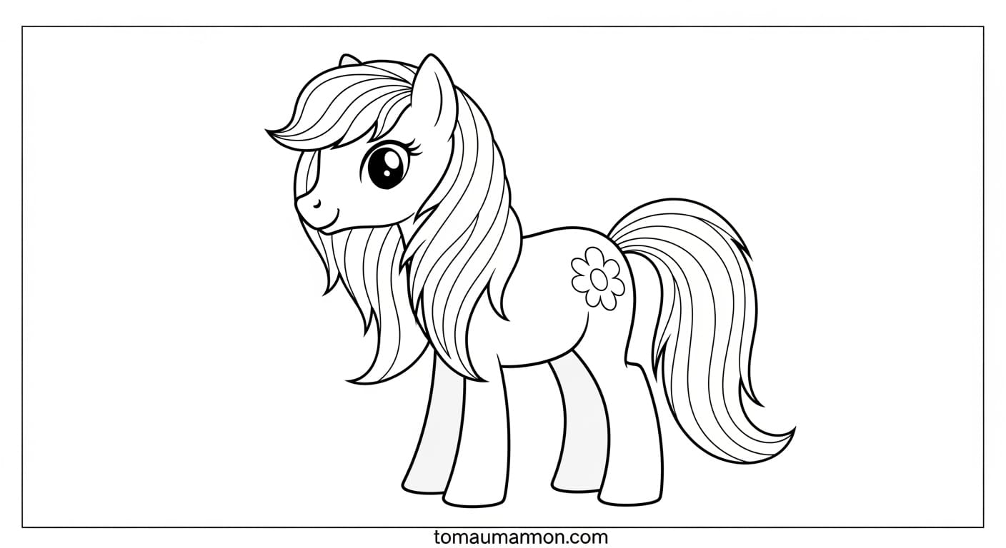 Bé tô màu Pony Cầu Vồng và học màu sắc