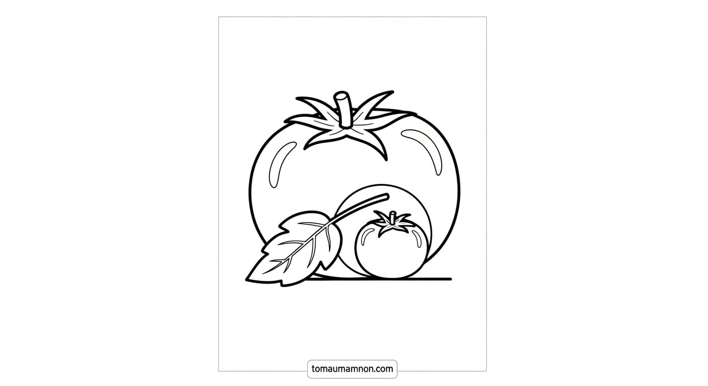 Tô Màu Quả Cà Chua Cà chua trên cây