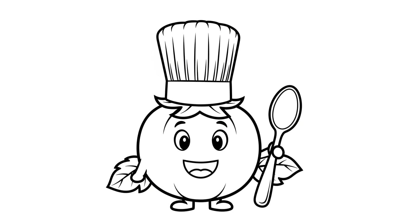 Tô Màu Quả Cà Chua Hình vẽ cà chua chưa tô màu