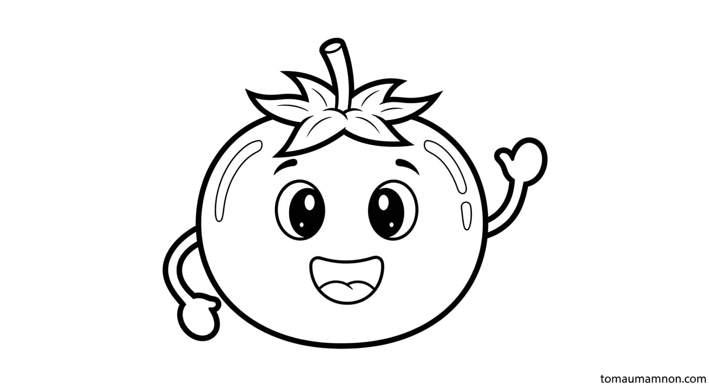 Tô Màu Quả Cà Chua Quả cà chua đang treo trên cây