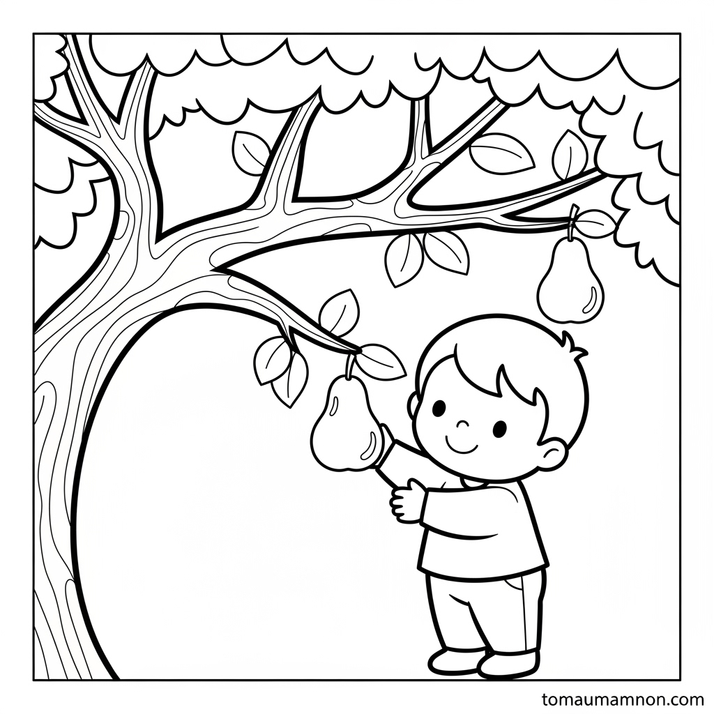 Mẫu tô màu quả lê đẹp và chi tiết