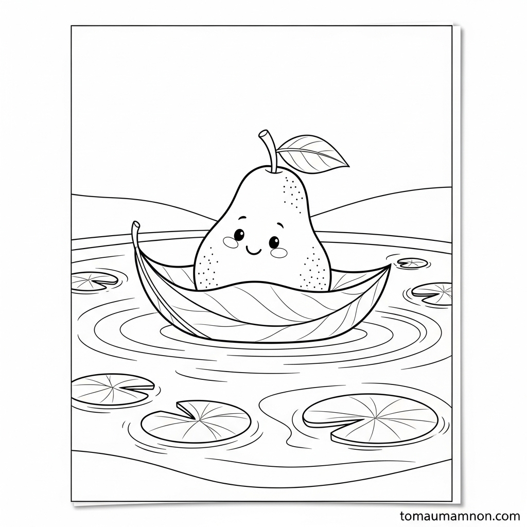 Ảnh tô màu quả lê cho bé phát triển kỹ năng