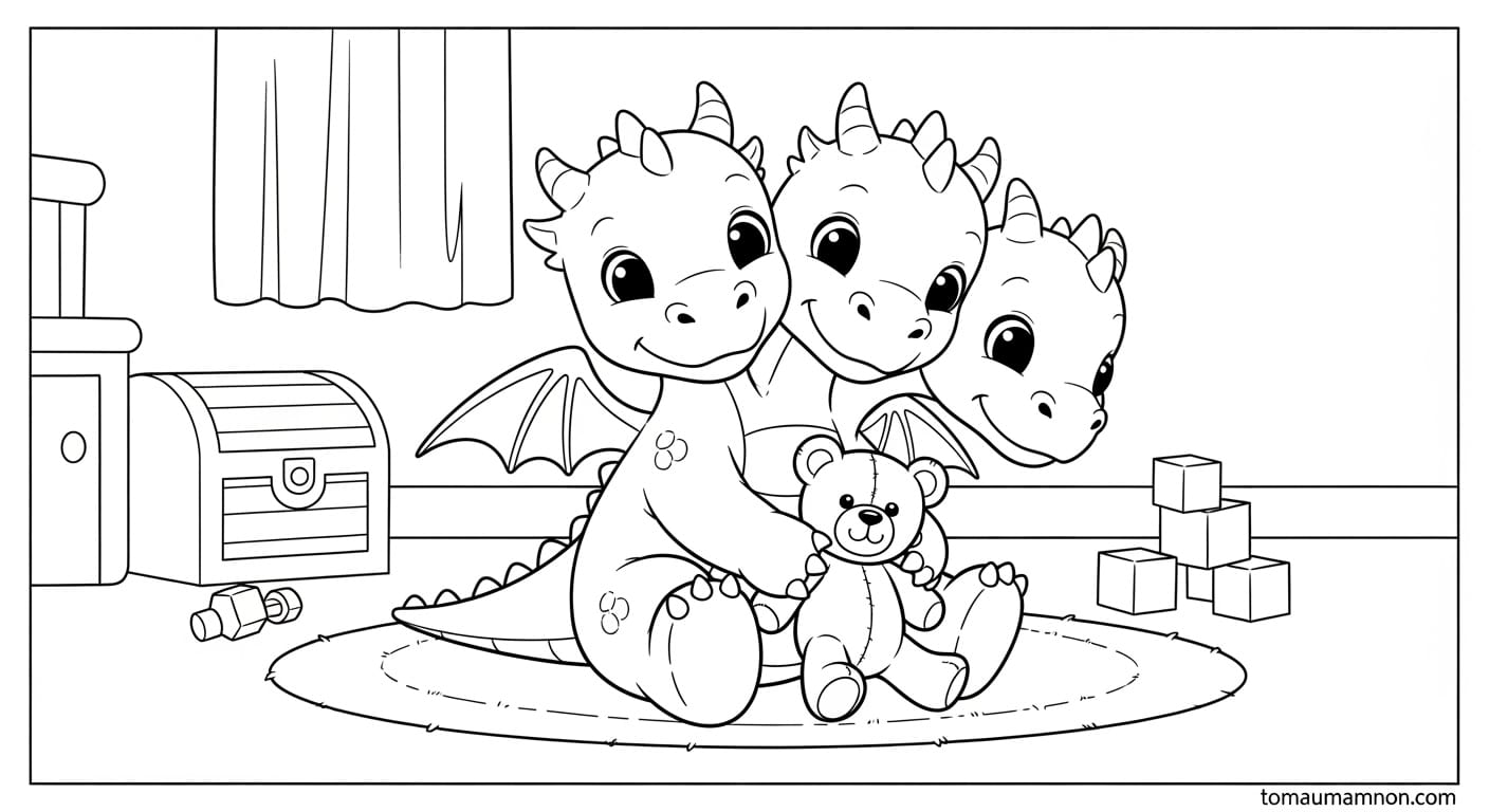 Bộ sưu tập hình tô màu rồng nhiều đầu